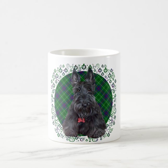 Mug Terrier Écossais sur Tartan (Centre)
