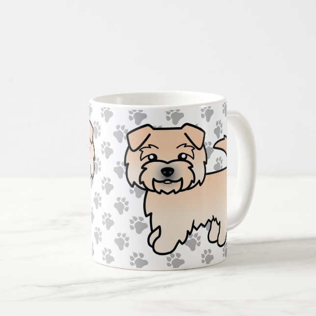 Mug Terrier Norfolk Wheaten de dessin animé & pattes (Devant droit)