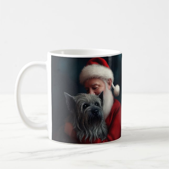 Mug Térrier Skye avec le Père Noël Noël Festif (Gauche)