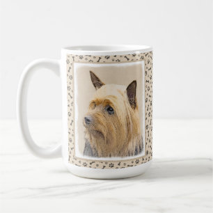 Mug Terrier soyeux peignant - art original mignon de