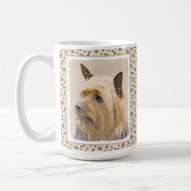 Mug Terrier soyeux peignant - art original mignon de (Gauche)