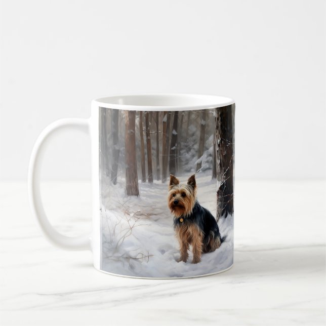 Mug Terrier Soyeux Qu'il neige Noël (Gauche)