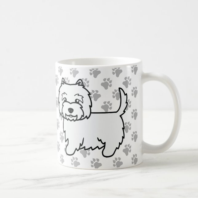 Mug Térrier West Highland blanc Chien de dessin animé  (Droite)