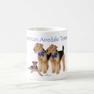 Mug Térriers Airedale Drapeau Américain