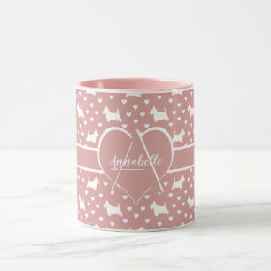 Mug Terriers écossais blancs (Chiens écossais) - Rose