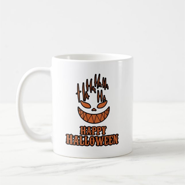 Mug Terrifiant Halloween Visage Cri Horreur Foncé Parl (Gauche)