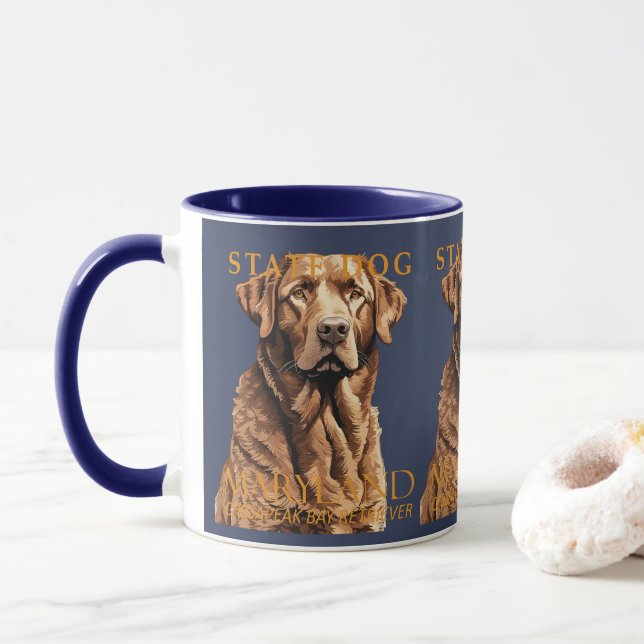 Mug Territoire du Maryland Chien Le Retriever 2 (Avec donut)