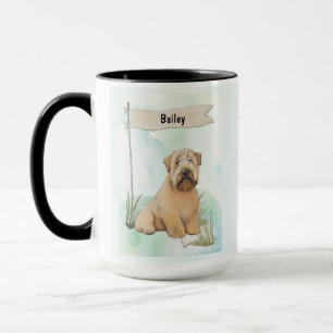 Mug Tervueren à poil doux personnalisé aquarelle