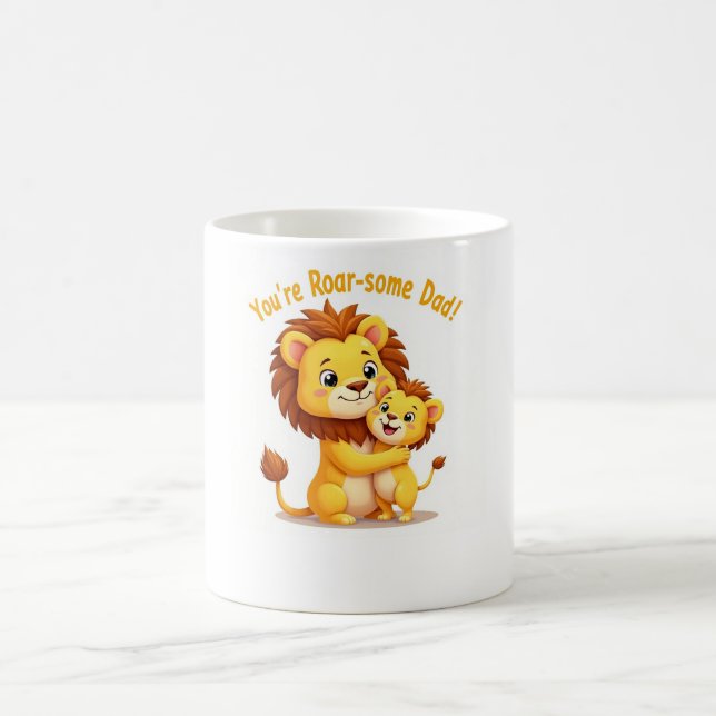 Mug T'es un petit papa 🦁 mignon café Lion (Centre)