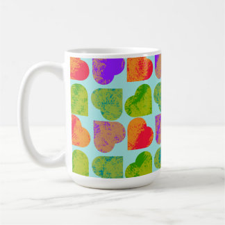 Mug Tessellation de cœur coloré Art pop psychédélique