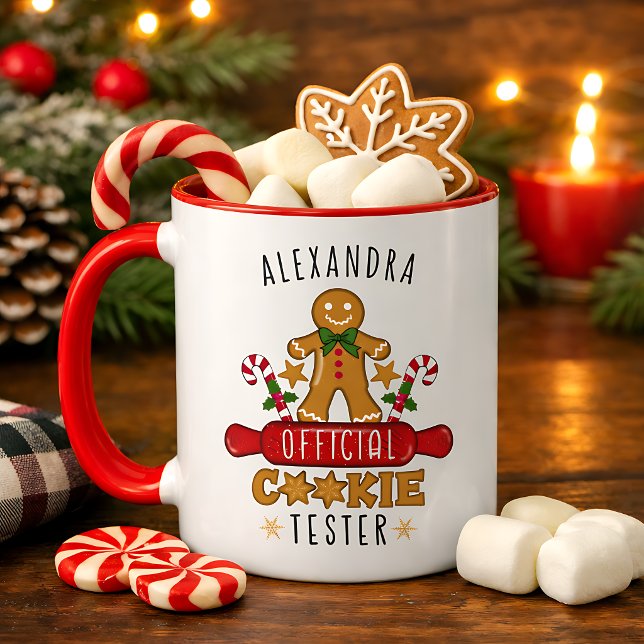 Mug Testeur de biscuits officiel nom personnalisé (Créateur téléchargé)