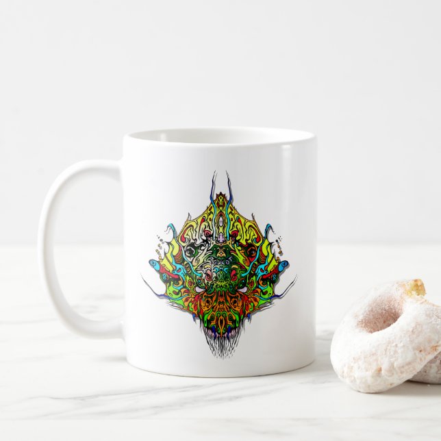 Mug Tête Alien - jaune (Avec donut)