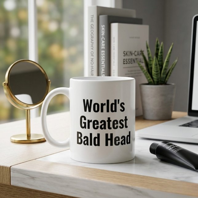 Mug Tête Chauve la Plus Géniale du Monde (Créateur téléchargé)