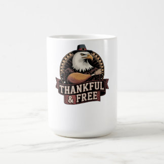 Mug Tête d'Aigle Gras Merci & Libre Graphique Vintage