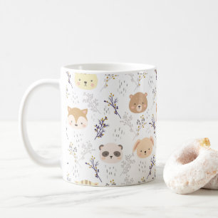 Mug Tête D'Animal Adorable Et Motif Floral