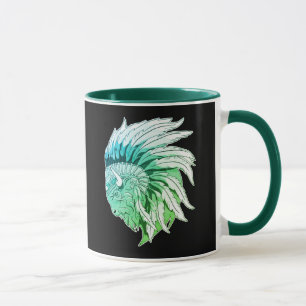 Mug Tête de buffle avec coiffure indienne