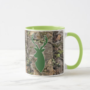 Mug Tête de cerfs communs de vert de camo de région