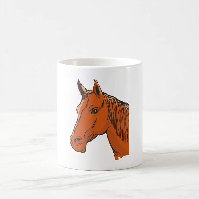 Mug Tête de cheval marron ferme animal (Créateur téléchargé)