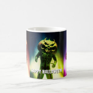 Mug Tête de citrouille effrayante. Joyeux Halloween