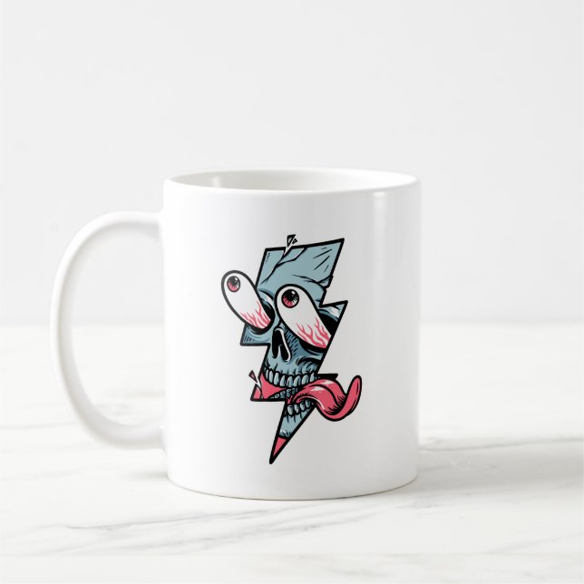 Mug Tête De Crâne Drôle Et Forme De Foudre (Gauche)
