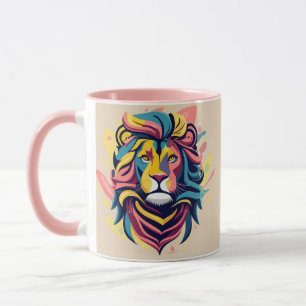 Mug Tête de lion Abstraite