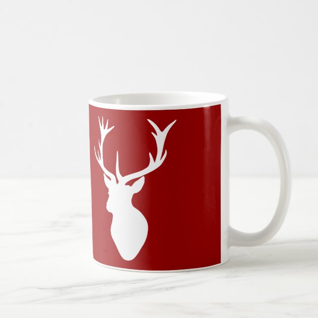 Mug Tête de mâle de cerfs communs de Noël rouge et (Droite)