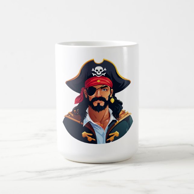 Mug Tête de pirate avec chapeau de marin et cache-œil  (Centre)
