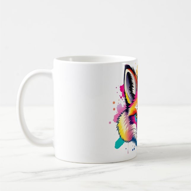 Mug Tête de renard arctique avec bouffées d'oreille Dr (Gauche)