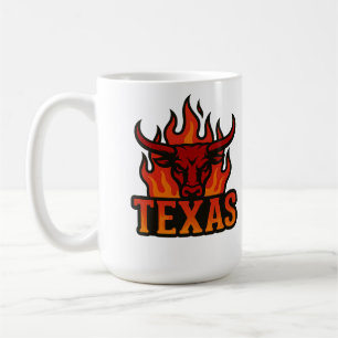 Mug Tête de taureau de la flamme du Texas - Fiery Long