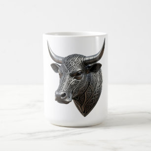 Mug Tête de taureau en argent Viking celtique