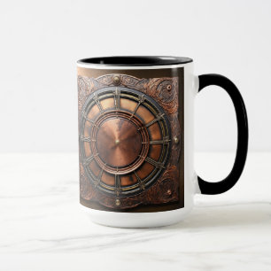 Mug Tête de temps en cuivre Steampunk