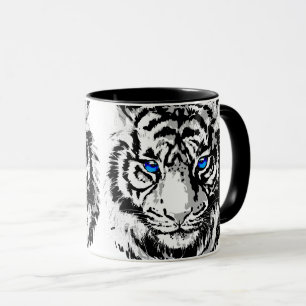 Mug Tête de tigre blanc de Sibérie - Café Tiger Blu