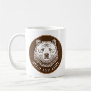 Mug Tête D'Ours, Sauvage Et Libre, Illustration Dessin