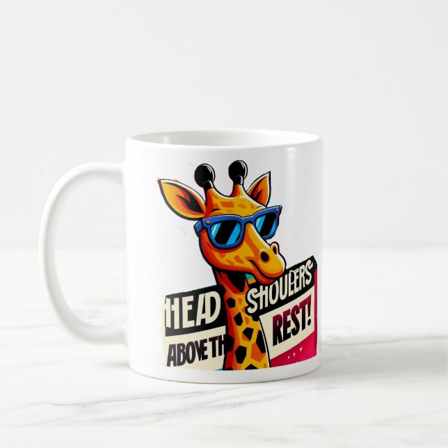 Mug tête et épaules au-dessus du reste drôle girafe co (Gauche)
