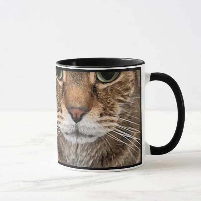 Mug Tête et pattes de chat tigré - Création féline amu (Droite)