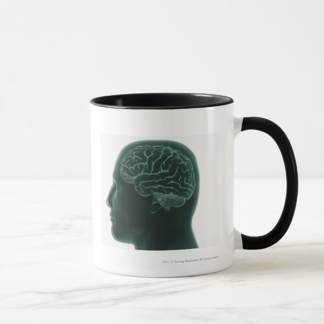 Mug Tête humaine dans le profil montrant le cerveau (Droite)