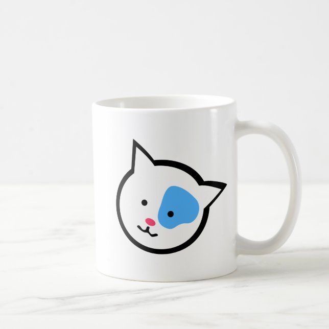 Mug Tête mignonne de chat (bleue) (Droite)