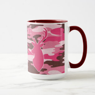 Mug Tête rose de cerfs communs de camo