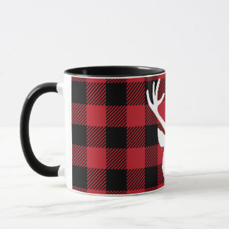 Mug Tête rouge de cerfs communs de plaid de Buffalo