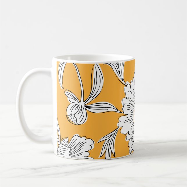 Mug Têtes de marguerite : Ligne Florale d'été. (Gauche)