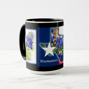 Mug Texas Bluebonnets et couleurs de l'État avec noir,