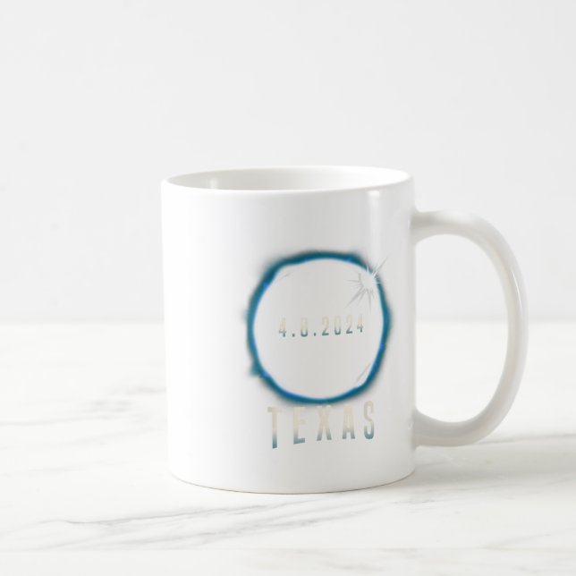 Mug Texas Total Solar Eclipse 2024 Bleu Avril 8 Hommes (Droite)