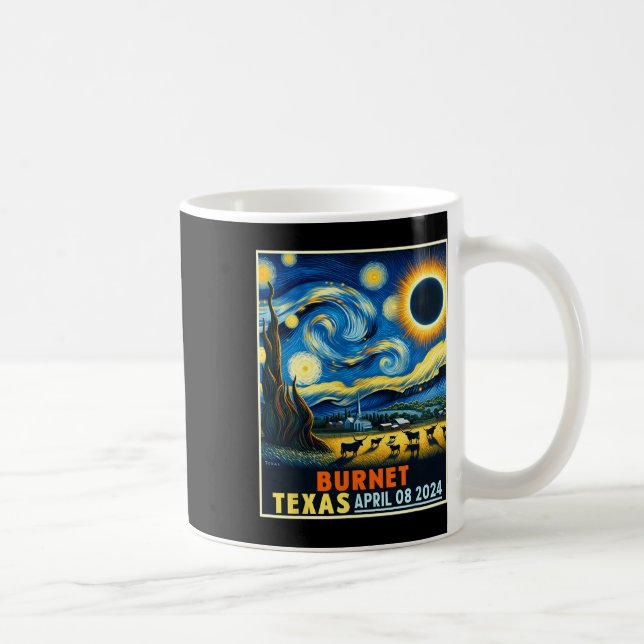Mug Texas Total Solar Eclipse 2024 Starry Night (Droite)