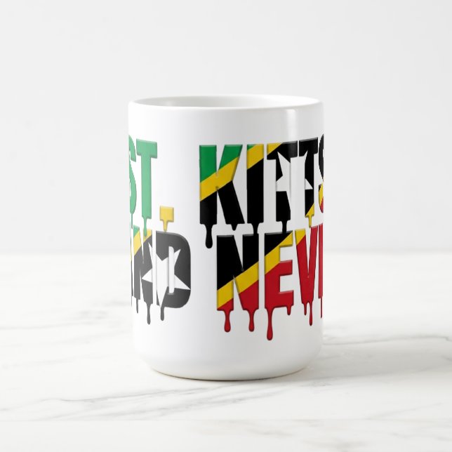 Mug Texte à effet de goutte de St. Kitts | Drapeau des (Centre)