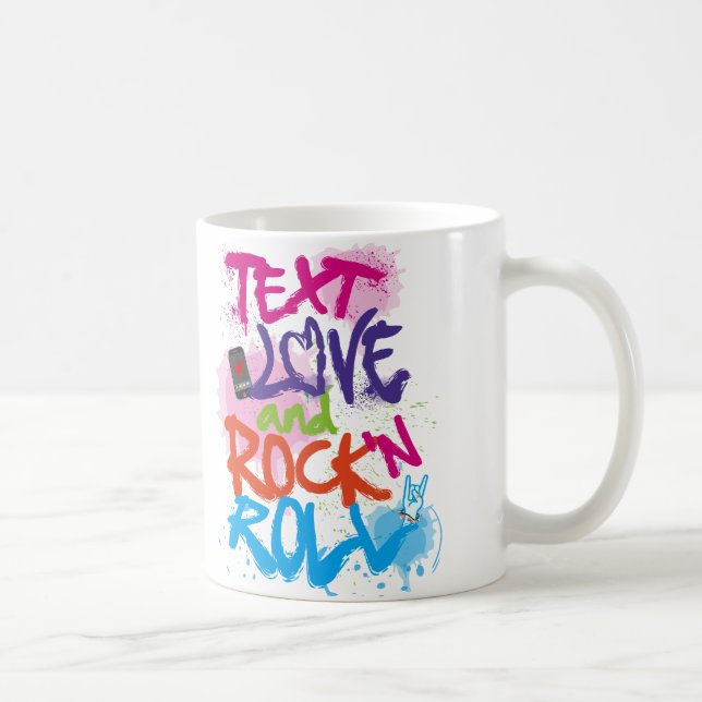 Mug Texte, Amour & Rock 'n Roll (Droite)