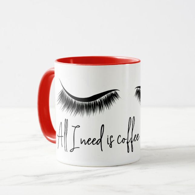 Mug Texte amusant avec les cils (Devant gauche)