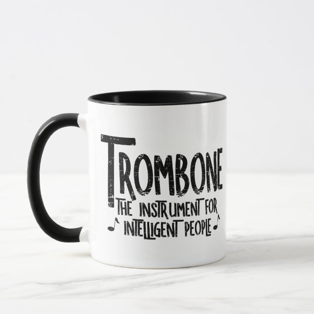 Mug Texte brut Trombone intelligent (Gauche)