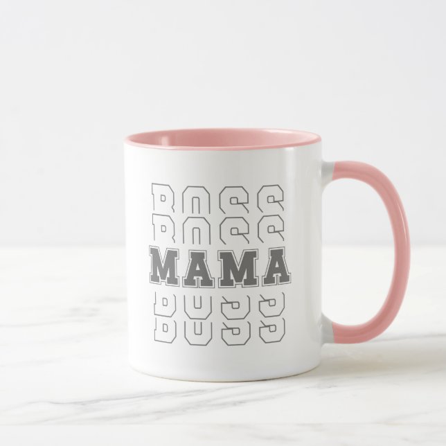 Mug Texte cool Boss Mama Moderne Élégant (Droite)
