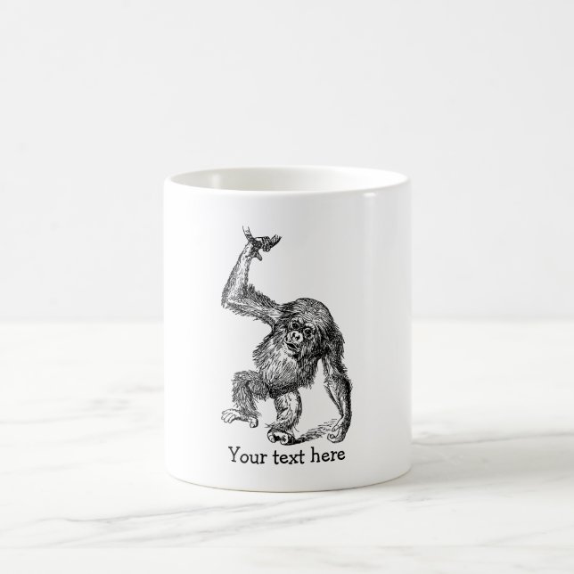 Mug texte customisé chimpanzé bébé mignon (Centre)