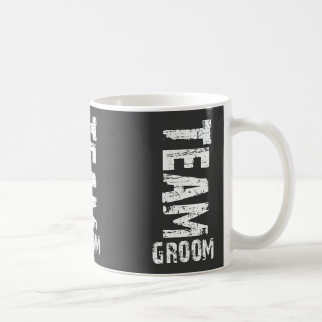 Mug Texte de grunge d'extra large de marié d'équipe (Droite)